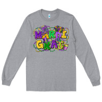 Heather Grey mardi gras Long Sleeve Tee - FaDigitalArtStudio