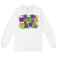 White mardi gras Long Sleeve Tee - FaDigitalArtStudio