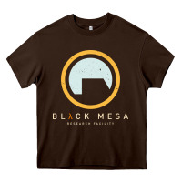 Chocolate Brown Black Mesa Research Facility T-Shirt Heavy Core Tee - maiPhamDesign