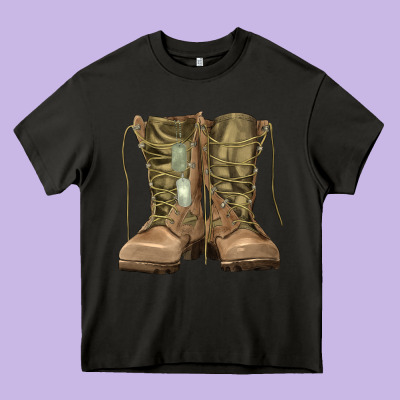 Soldier Boots Heavy Core Tee Designed By Ranaportraitstore