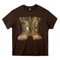 Chocolate Brown soldier boots Heavy Core Tee - RanaPortraitStore