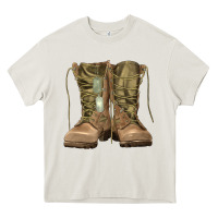 Cream soldier boots Heavy Core Tee - RanaPortraitStore