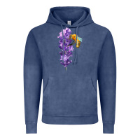 Vintage Denim honey bee with lavender fa element Vintage Hoodie - FaDigitalArtStudio