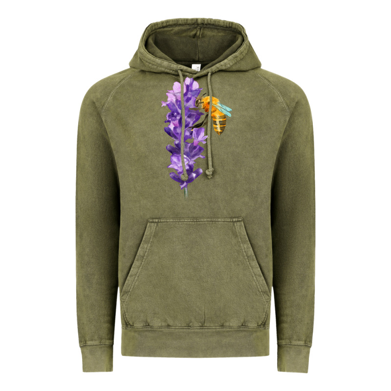 Honey Bee With Lavender Fa Element Vintage Hoodie by FaDigitalArtStudio | Teevron