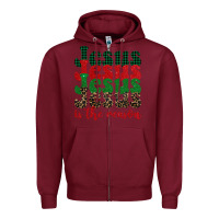 Burgundy jesus is the reason Zipper Hoodie - BarkalooDesign
