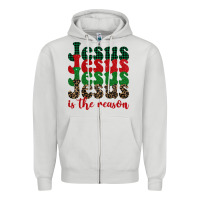 Dove Grey jesus is the reason Zipper Hoodie - BarkalooDesign