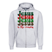 Heather Grey jesus is the reason Zipper Hoodie - BarkalooDesign