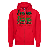Red jesus is the reason Zipper Hoodie - BarkalooDesign