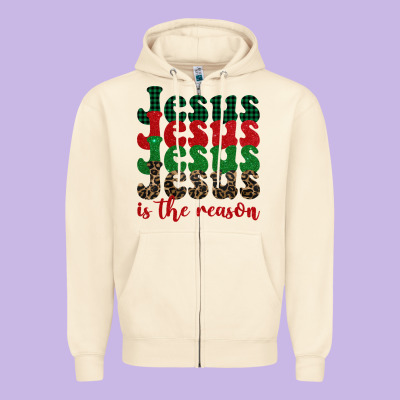 Jesus Is The Reason Zipper Hoodie Designed By Barkaloodesign