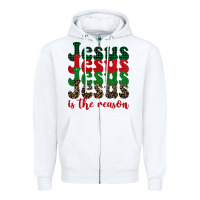White jesus is the reason Zipper Hoodie - BarkalooDesign