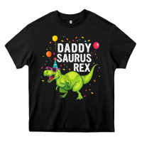 Mens Daddysaurus T Rex Dinosaur Daddy Family Matching Gifts Idea Heavy Core Tee | Teevron