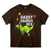 Chocolate Brown Mens Daddysaurus T Rex Dinosaur Daddy Family Matching Gifts Idea Heavy Core Tee - maiPhamDesign