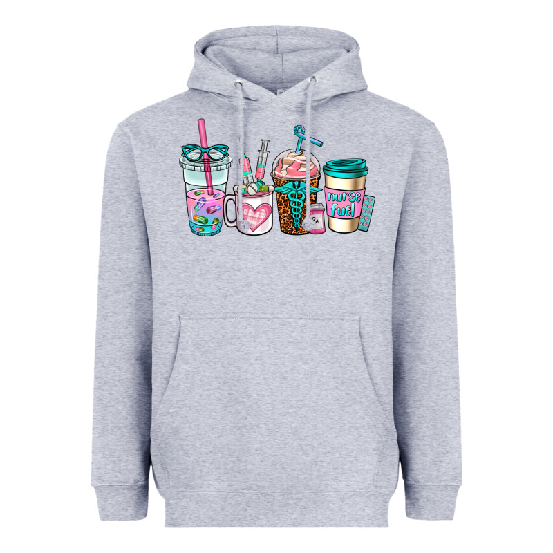 Nurse Fuel Coffee Cups Heavyweight Hoodie by AdoDesignShop | Teevron