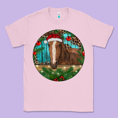 Brown Horse Christmas Classic Tee Designed By Ranaportraitstore