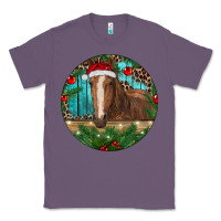 Lavender Brown Horse Christmas Classic Tee - RanaPortraitStore