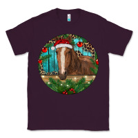 Plum Brown Horse Christmas Classic Tee - RanaPortraitStore