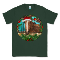 Sports Green Brown Horse Christmas Classic Tee - RanaPortraitStore