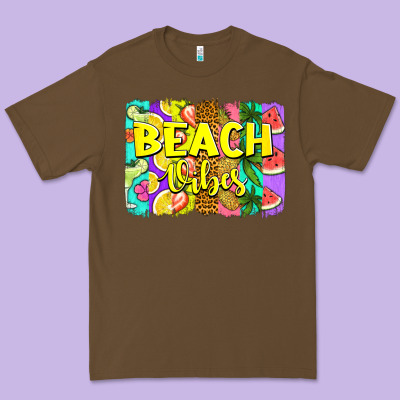 Beach Vibes Summer Brushstroke Premium Tee Designed By Jasminsmagicworld