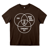 Chocolate Brown 1984 Brave New World Fahrenheit 451 Conspiracy T-Shirt Heavy Core Tee - maiPhamDesign