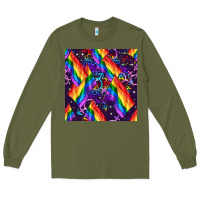 Army Green lgbt flag seamless pattern Long Sleeve Tee - FaDigitalArtStudio