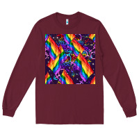 Burgundy lgbt flag seamless pattern Long Sleeve Tee - FaDigitalArtStudio