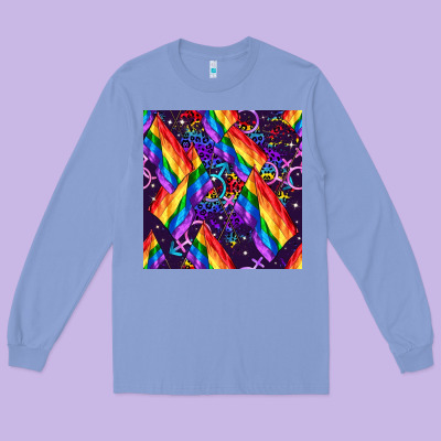 Lgbt Flag Seamless Pattern Long Sleeve Tee Designed By Fadigitalartstudio