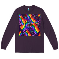 Plum lgbt flag seamless pattern Long Sleeve Tee - FaDigitalArtStudio