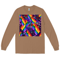 Toasted Coconut lgbt flag seamless pattern Long Sleeve Tee - FaDigitalArtStudio