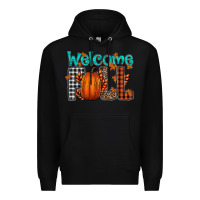 Black Welcome Fall Premium Hoodie - CowhideDigitalArt