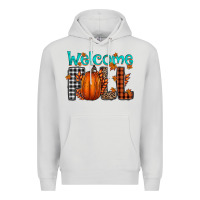 Dove Grey Welcome Fall Premium Hoodie - CowhideDigitalArt