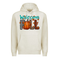 Oatmeal Heather Welcome Fall Premium Hoodie - CowhideDigitalArt