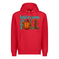 Red Welcome Fall Premium Hoodie - CowhideDigitalArt