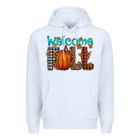 White Welcome Fall Premium Hoodie - CowhideDigitalArt