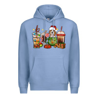 Colony Blue Christmas coffee cups with Beagle Premium Hoodie - RanaPortraitStore