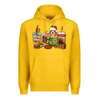 Lemon Christmas coffee cups with Beagle Premium Hoodie - RanaPortraitStore