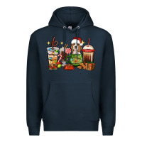 Navy Christmas coffee cups with Beagle Premium Hoodie - RanaPortraitStore