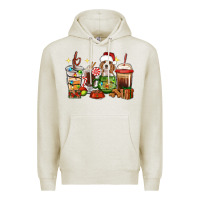Oatmeal Heather Christmas coffee cups with Beagle Premium Hoodie - RanaPortraitStore
