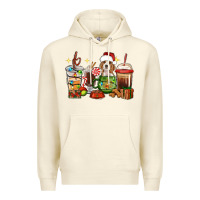 Sandshell Christmas coffee cups with Beagle Premium Hoodie - RanaPortraitStore