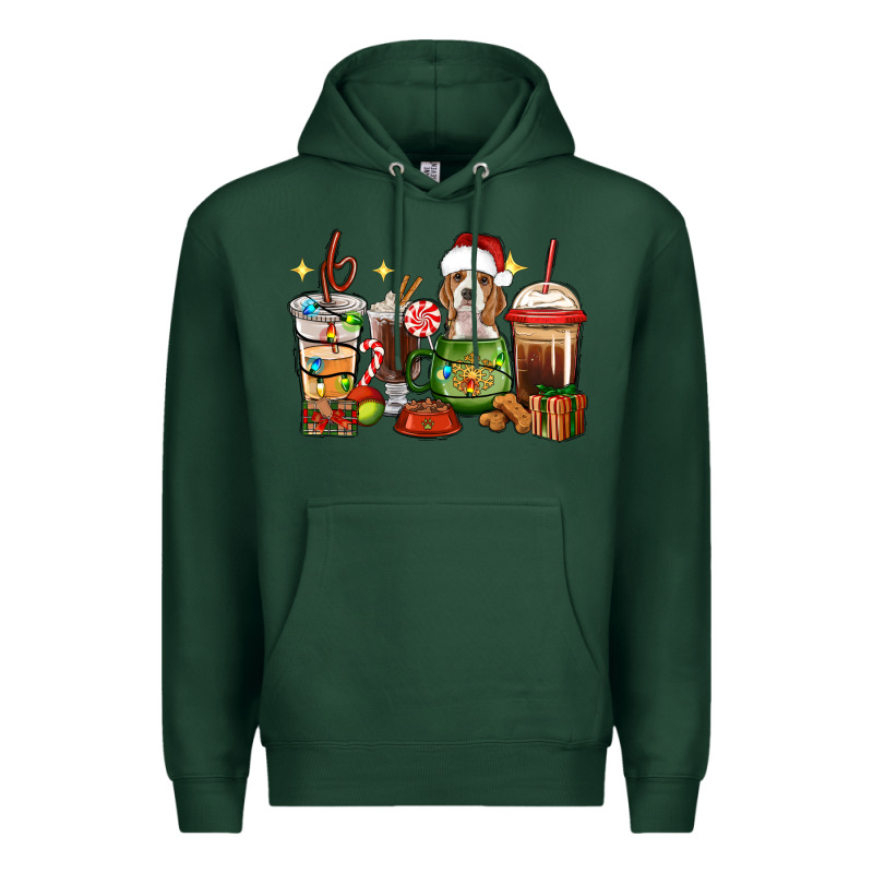 Christmas Coffee Cups With Beagle Premium Hoodie by RanaPortraitStore | Teevron