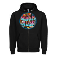 Black western groovy school nurse Zipper Hoodie - BarkalooDesign