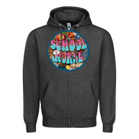 Charcoal Heather western groovy school nurse Zipper Hoodie - BarkalooDesign