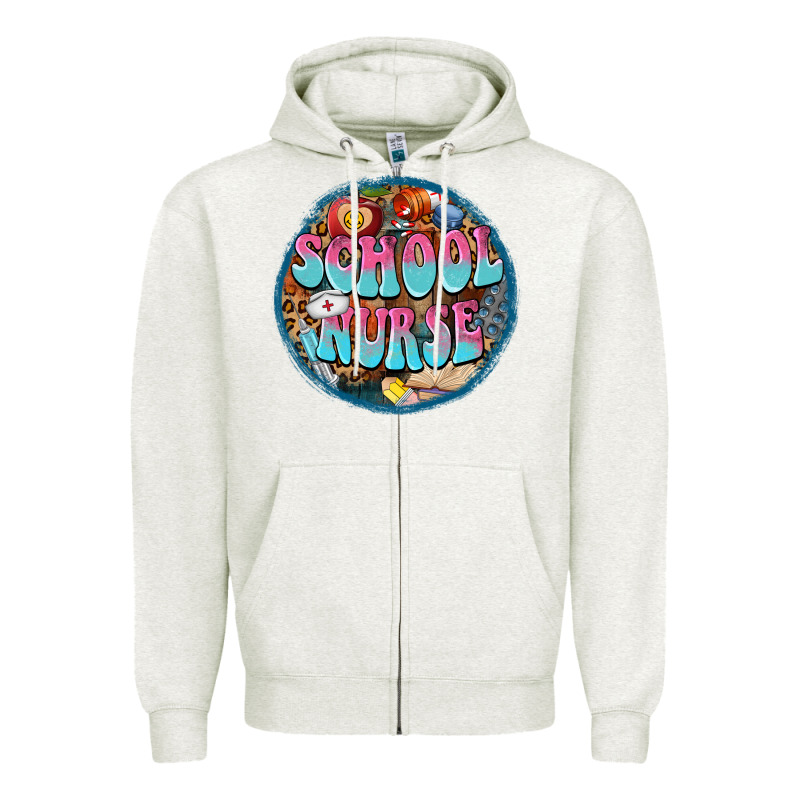 Western Groovy School Nurse Zipper Hoodie by BarkalooDesign | Teevron