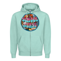 Seafoam western groovy school nurse Zipper Hoodie - BarkalooDesign