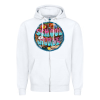 White western groovy school nurse Zipper Hoodie - BarkalooDesign