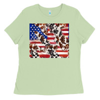 Matcha cowhide amerikan flag Ladies Tee - TumblerDesignByShophia