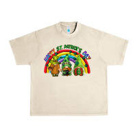 Sandshell Happy St. Patrick's Day rainbow gnomes Urban Heavy Tee - CowGirlArtShop