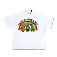 White Happy St. Patrick's Day rainbow gnomes Urban Heavy Tee - CowGirlArtShop