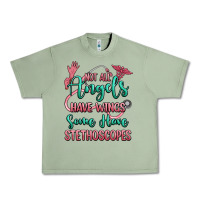Oil Green not all angels have wings some have stethoscopes Urban Heavy Tee - RanaPortraitStore