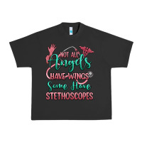 Pigment Black not all angels have wings some have stethoscopes Urban Heavy Tee - RanaPortraitStore