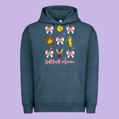 Softball Coquette Bow Urban Hoodie Designed By Jahusdesignshop